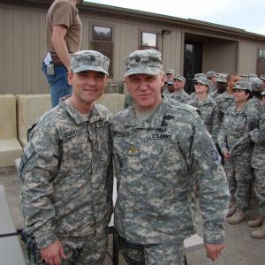 Jeff Rose and Terry Serpico on the set of Army Wives 2009