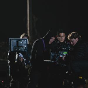 Chun on set of COLD COMES THE NIGHT (2013)