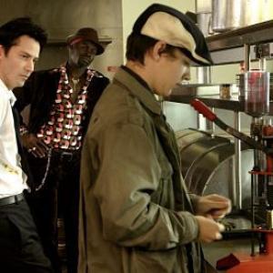 Still of Keanu Reeves, Djimon Hounsou and Shia LaBeouf in Constantine (2005)