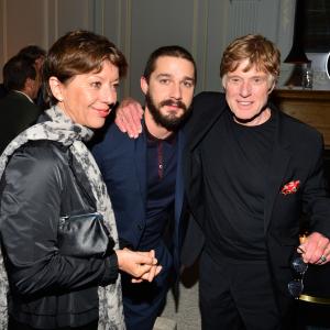 Robert Redford, Shia LaBeouf and Bylle Szaggars-Redford at event of The Company You Keep (2012)