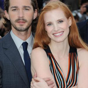 Shia LaBeouf and Jessica Chastain at event of Virs istatymo 2012