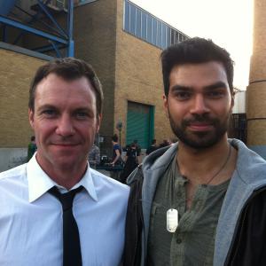 Chris Vance and RJ Parrish on the set of The Transporter the series.