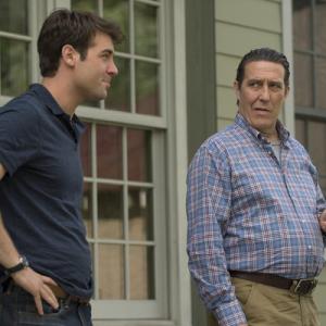 Still of Ciarán Hinds and James Wolk in Political Animals (2012)