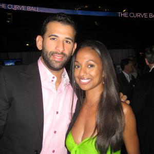 JaNae Armogan with Home run hitter Jose Bautista at the Jay's Care Gala Event