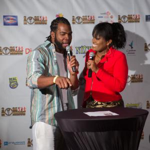 Lisa Wickham and Quentin Groves on the 2013 Celebrity TV Panel  International Soca Monarch Trinidad  Tobago Carnival