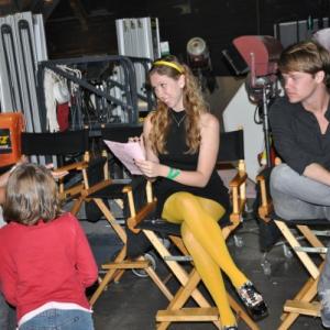 Katie Johnson on set for Wizards of Waverly Place