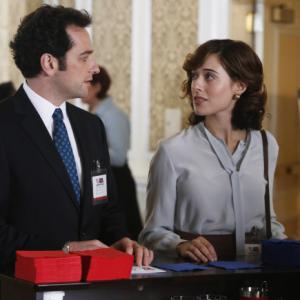Still of Matthew Rhys and Marina Squerciati in The Americans 2013