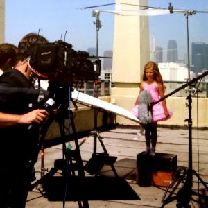 Annabelle Roberts filming for her pilot television show on VH1.