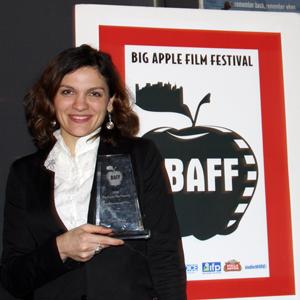 Flo Ankah winning Best Experimental Film at the 5th Big Apple Film Festival (Tribeca Cinemas, New York City)