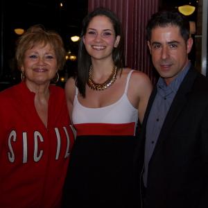A SICILIAN ODYSSEY Director Jenna Maria Constantine with stars in A SICILIAN ODYSSEY, Evyenia Constantine (Nikki Barry) and Graziano Pinna (Archimedes) at the 