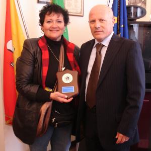 A SICILIAN ODYSSEY Director Jenna Maria Constantine on location with the Mayor of Solarino, Siicly