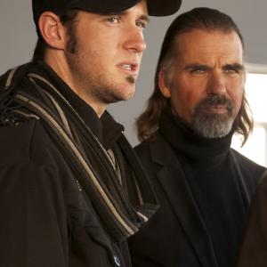 Director AJ Carter and Jeff Fahey on the set of Fire City Los Angeles 2011