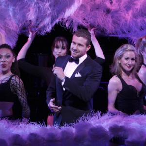 Josh Kelly singing at ABC Daytime salutes Broadway cares