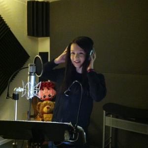 Mary-Jessica Pitts, recording the voice of Teen Emily for Fregus & Crispy.