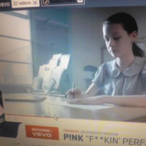 Mary-Jessica Pitts, screen shot of Pink Music Video F**N Perfect