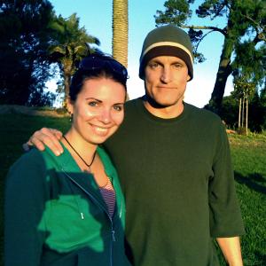 Sky Tallone with Woody Harrelson, randomly met him at a park in San Francisco in 2009 when he was in town promoting 