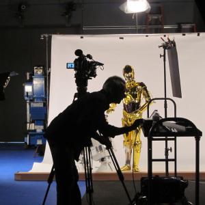 Chris F Bartlett as C3PO at Lucasfilm filming for Variety Childrens Charity