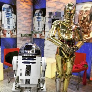 R2D2 and C3PO appear on Good Morning America 10 April 2015