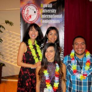 Prof. Luciana Lagana and some members of her 'CSUN Behavioral Medicine Laboratory' at a research conference event in Honolulu on 1/3/2015.