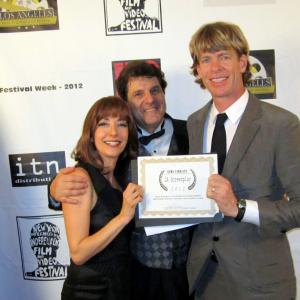 Luciana Lagana at The 2012 Los Angeles Screenplay Competition Award ceremony with husband Gregory Graham cowriter of Soup Kitchen a Californication spec script and host Rich Rossi