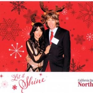 Professor/actress/screenwriter/director Luciana Lagana and husband Gregory Graham at 2014 holiday event of California State University Northridge on 12/18/14.