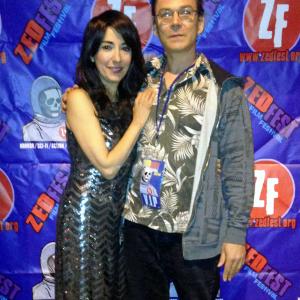 Luciana Lagana and starproducer Edward Parker Bolman at the premiere of the multiple awardwinning feature film Omadox at Zed Fest Film Festival in Burbank CA on 121414