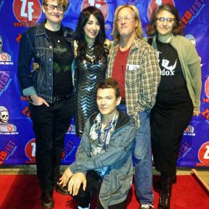 Luciana Lagana and other winners of Zed Fest Film Festival Best Ensemble Cast award at the premiere of Omadox in Burbank CA on 121414
