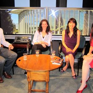 Dr. Luciana Lagana as the psychology/dating expert on CSUN On Point TV News Show (04/22/14) with host Alex Milojkovich and guest speakers Allison Cohen and Julie Spira.