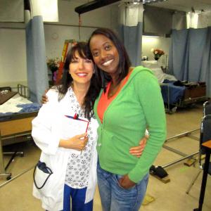 Luciana Lagana as the ICU doctor on the set of the USC film 