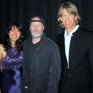 Luciana Lagana and her husband Gregory Graham with Fred Durst who produced the feature film Stalkerazzi at the Los Angeles premiere of the movie 03302014