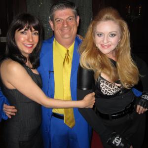 Luciana Lagana cast as Luisa Valente PhD Michael Moutsatsos directorproducer of the feature Material World and Holly Beavon cast as a Madonna impersonator at the premiere of the movie in Hollywood on 4142013