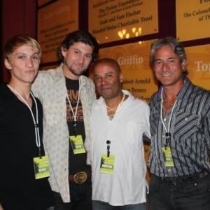 Film Out San Diego May 28 2009 Best Actor Tye Olson alongside Kyle Clare David Oliveras and Greg Louganis