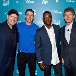 Chris Evans, Kevin Feige, Alan Horn and Anthony Mackie at event of Captain America: Civil War (2016)