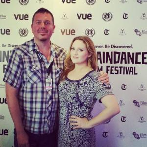 Cara Bamford with director Steve Balderson at the UK premiere of Occupying Ed.