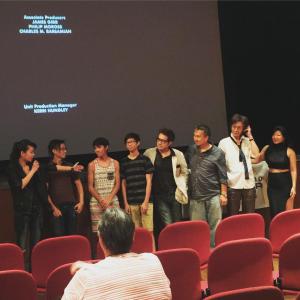 Lil Rhee with the cast of Revenge of the Green Dragons screening at Asian American International Film Festival AAIF