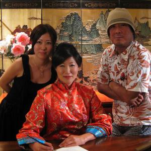 Producer at ZaZou Productions Lil Rhee as Chinese Princess Der Ling and Director Kanichiro Ueno on the set of The History of Women in China Nippon TV