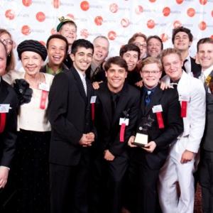 Timeline Theatre's History Boys cast at the 41st Joseph Jefferson Awards. Awarded for Best Production, Ensemble, Director, Actor in a Supporting Role, and Scenic Design.