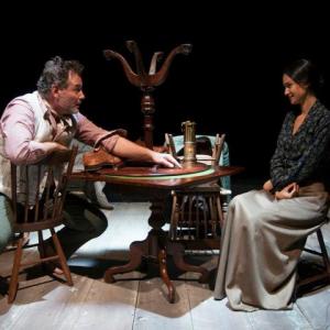 Sean Cullen and Elisabeth Waterston in Richard Nelsons translationproduction of Turgenevs A MONTH IN THE COUNTRY At the Williamstown Theatre Festival 2012