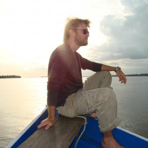Emiliano Ruschel in the river Amazonas Amaznia Brazil