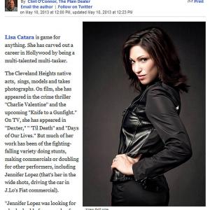 Actress Lisa Catara interview in her hometown paper, The Cleveland Plain Dealer. Interviewed by Clint O'Connor.