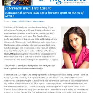 Actress Lisa Catara interview in NCIS LA Magazine