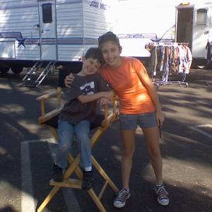 Andrew w/his sister Isabella on the set of Opposite Day.