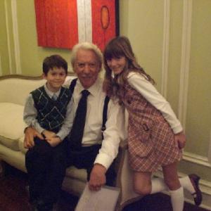 Andrew Astor with Donald Sutherland and Bella Thorne on the set of Dirty Sexy Money 2007