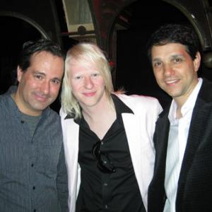 Louis Guerra, Chris Northrop and Ralph Macchio at America Ferrera's 25th Birthday Party in NYC.