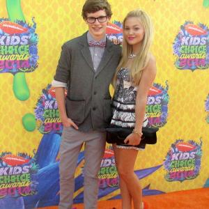 Kendall with Olivia Holt at KCAs 2014 on the Orange Carpet