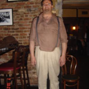 Me on the set of I Sell The Dead. I am a drunk grave robber. 2007