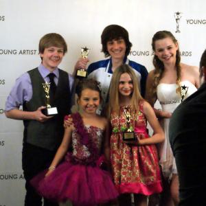 Austin with the cast of DEBRA! He was nominated in 3 categories and won one at the 33rd Young Artists Awards