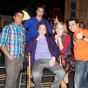 Austin with cast of Mudpit teletoon he plays Marvin