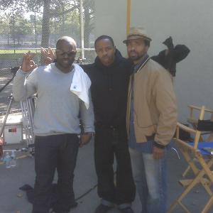 On set of Yelling To The Skies with Tariq from the Roots and Kevin Carroll