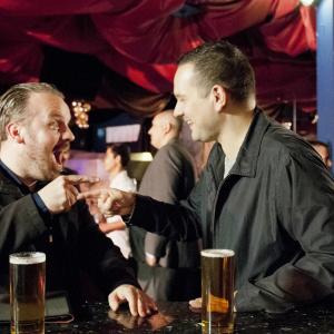 Still of Simon Phillips and Nick Nevern in White Collar Hooligan 2 England Away 2013